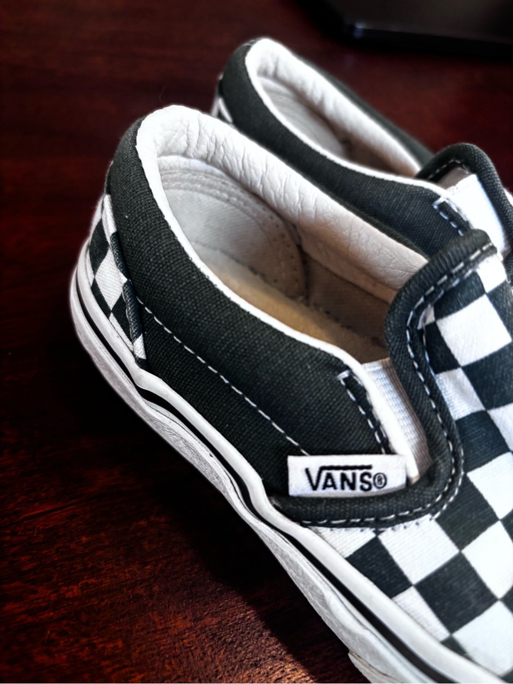 Vans Kids Checkerboard Slip-On Sneakers - Green and White - Picture 4 of 6